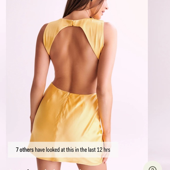 Meshki Yellow Sheath Cocktail Dress Mock Neck Sleeveless - Picture 2 of 7